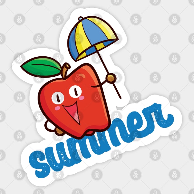 Summer Apple Sticker by Jocularity Art